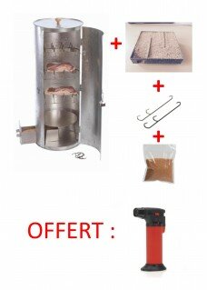 Pack fumoir rond avec porte inox 33 cm